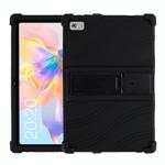 For Teclast P40 HD Shockproof Silicone Tablet Protective Case with Holder(Black)