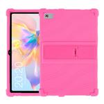 For Teclast P40 HD Shockproof Silicone Tablet Protective Case with Holder(Rose Red)