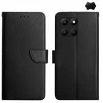 For Honor X6A HT02 Genuine Leather Fingerprint-proof Flip Phone Case(Black)