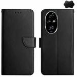 For Honor 200 5G Global HT02 Genuine Leather Fingerprint-proof Flip Phone Case(Black)