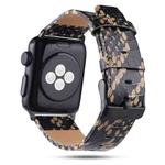 For Apple Watch Series 7 45mm / 6 & SE & 5 & 4 44mm / 3 & 2 & 1 42mm Snake Skin Texture Top-grain Leather Strap(Black)