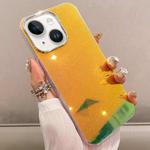 For iPhone 14 Plus Mirror Glitter IMD Phone Case(Yellow)