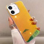 For iPhone 12 Mirror Glitter IMD Phone Case(Yellow)