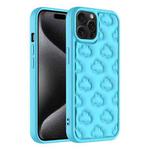 For iPhone 15 Pro Max 3D Cloud Pattern TPU Phone Case(Blue)