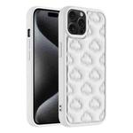 For iPhone 15 Pro 3D Cloud Pattern TPU Phone Case(White)