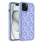 For iPhone 15 Plus 3D Cloud Pattern TPU Phone Case(Purple)