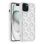 For iPhone 15 3D Cloud Pattern TPU Phone Case(White)
