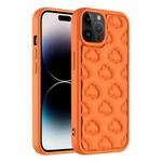For iPhone 14 Pro 3D Cloud Pattern TPU Phone Case(Orange)
