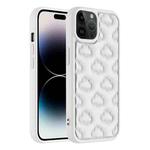 For iPhone 14 Pro Max 3D Cloud Pattern TPU Phone Case(White)