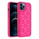 For iPhone 12 Pro Max 3D Cloud Pattern TPU Phone Case(Rose Red)