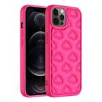 For iPhone 12 Pro 3D Cloud Pattern TPU Phone Case(Rose Red)