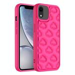 For iPhone XR 3D Cloud Pattern TPU Phone Case(Rose Red)