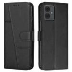 For Motorola Moto G14 Stitching Calf Texture Buckle Leather Phone Case(Black)