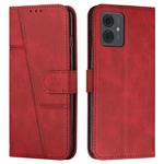 For Motorola Moto G14 Stitching Calf Texture Buckle Leather Phone Case(Red)