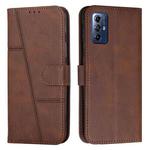 For Motorola Moto G Play 5G 2024 Stitching Calf Texture Buckle Leather Phone Case(Brown)