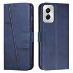 For Motorola Moto G Power 2024 Stitching Calf Texture Buckle Leather Phone Case(Blue)