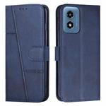 For Motorola Moto G04/G24 Stitching Calf Texture Buckle Leather Phone Case(Blue)