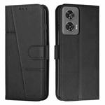 For Motorola Edge 50 Fusion Stitching Calf Texture Buckle Leather Phone Case(Black)