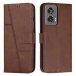 For Motorola Edge 50 Fusion Stitching Calf Texture Buckle Leather Phone Case(Brown)