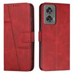 For Motorola Edge 50 Fusion Stitching Calf Texture Buckle Leather Phone Case(Red)