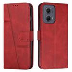 For Motorola Edge 2024 Stitching Calf Texture Buckle Leather Phone Case(Red)