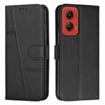 For Motorola Moto G Stylus 5G 2024 Stitching Calf Texture Buckle Leather Phone Case(Black)