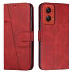 For Motorola Moto G Stylus 5G 2024 Stitching Calf Texture Buckle Leather Phone Case(Red)