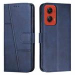 For Motorola Moto G Stylus 5G 2024 Stitching Calf Texture Buckle Leather Phone Case(Blue)