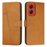 For Motorola Moto G Stylus 5G 2024 Stitching Calf Texture Buckle Leather Phone Case(Yellow)