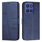 For Motorola Moto G Stylus 5G 2025 Stitching Calf Texture Buckle Leather Phone Case(Blue)