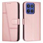 For Motorola Moto G Stylus 5G 2025 Stitching Calf Texture Buckle Leather Phone Case(Rose Gold)
