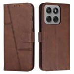 For Motorola Edge 60 Pro Stitching Calf Texture Buckle Leather Phone Case(Brown)