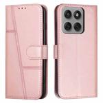 For Motorola Edge 60 Pro Stitching Calf Texture Buckle Leather Phone Case(Rose Gold)
