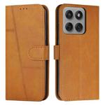For Motorola Edge 60 Pro Stitching Calf Texture Buckle Leather Phone Case(Yellow)