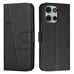 For Motorola Moto G86 5G Stitching Calf Texture Buckle Leather Phone Case(Black)