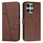 For Motorola Moto G56 5G Stitching Calf Texture Buckle Leather Phone Case(Brown)