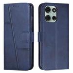 For Motorola Moto G56 5G Stitching Calf Texture Buckle Leather Phone Case(Blue)