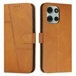 For Motorola Moto G56 5G Stitching Calf Texture Buckle Leather Phone Case(Yellow)