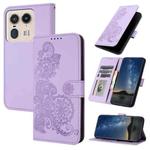 For Motorola Moto X50 Ultra Datura Flower Embossed Flip Leather Phone Case(Purple)