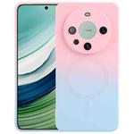 For Huawei Mate 60 Liquid TPU Silicone Gradient MagSafe Phone Case(Pink Blue)