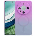 For Huawei Mate 60 Liquid TPU Silicone Gradient MagSafe Phone Case(Purple Grey)