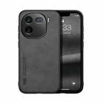 For vivo iQOO 12 Pro Skin Feel Magnetic Leather Back Phone Case(Dark Grey)