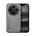 For vivo X100 Pro Skin Feel Magnetic Leather Back Phone Case(Light Grey)