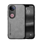 For vivo V50 Skin Feel Magnetic Leather Back Phone Case(Light Grey)