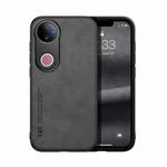 For vivo V50 Skin Feel Magnetic Leather Back Phone Case(Dark Grey)