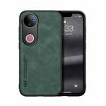 For vivo V50 Skin Feel Magnetic Leather Back Phone Case(Green)
