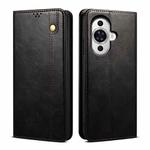 For Huawei nova 12 Pro Oil Wax Crazy Horse Texture Leather Phone Case(Black)