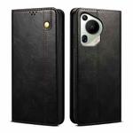 For Huawei Pura 70 Ultra Oil Wax Crazy Horse Texture Leather Phone Case(Black)