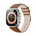 For Apple Watch SE 2022 40mm DUX DUCIS YS Series Genuine Leather Watch Band(Brown)