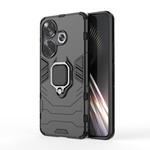 For Xiaomi Poco F6 Shockproof PC + TPU Holder Phone Case(Black)